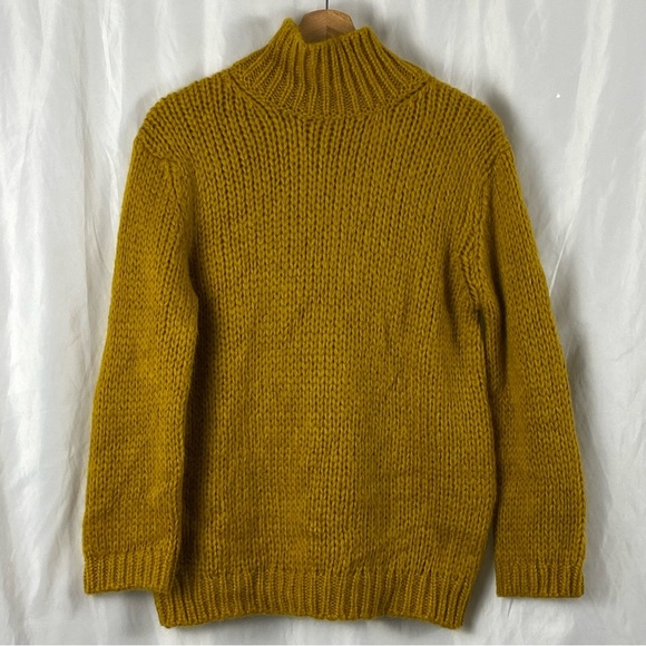 Massimo Dutti Sweaters - Massimo Dutti Mustard Yellow Turtleneck Sweater Size Small